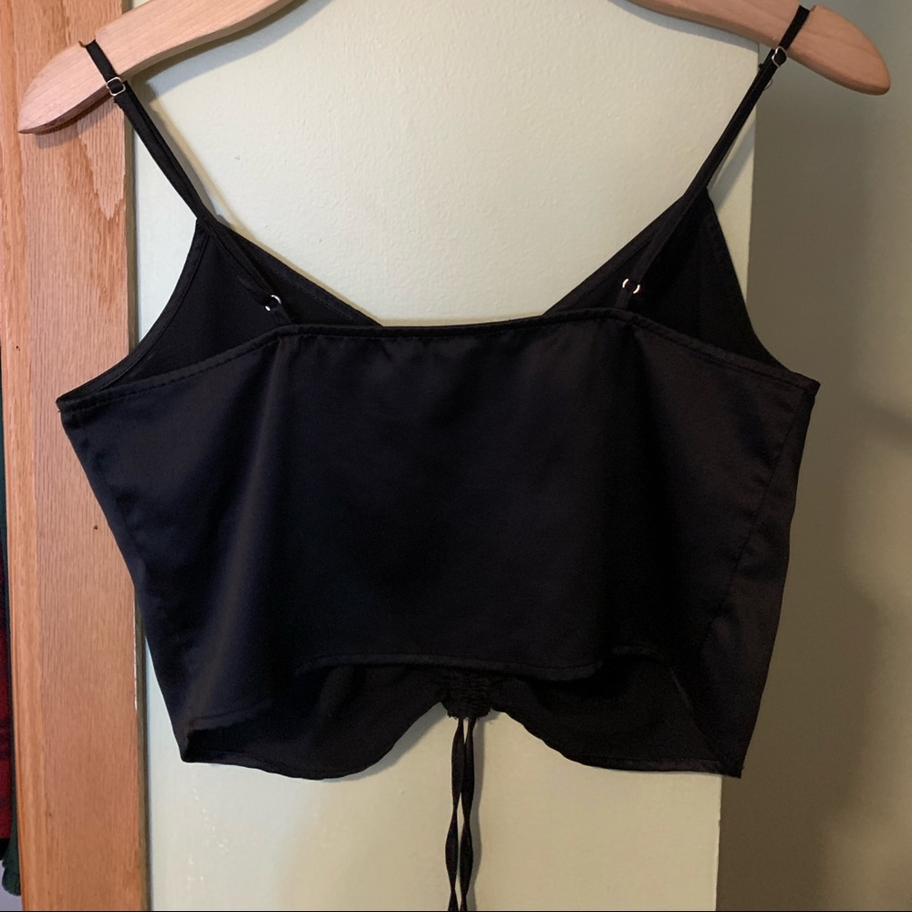 black cropped forever 21 tank top ruched - Picture 3 of 3